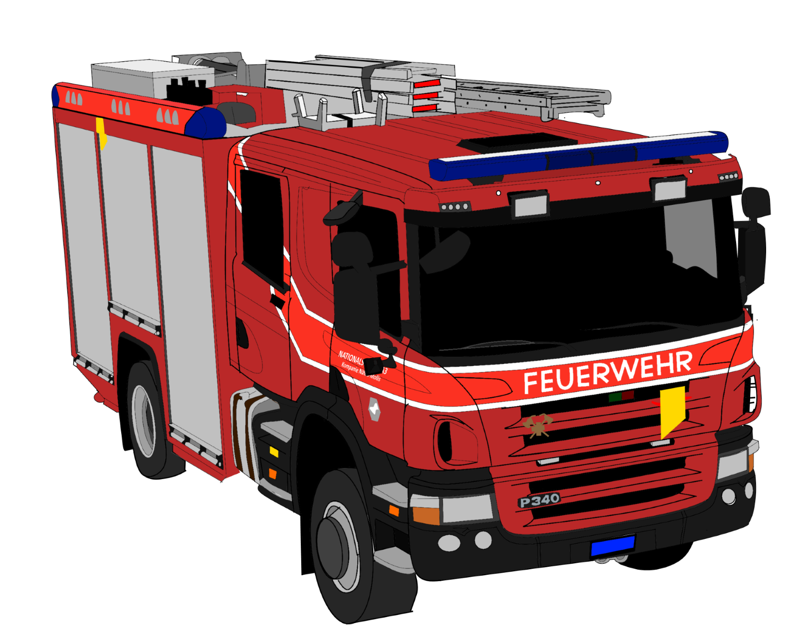 Feuerwehr Tochter Kissen mit Füllung 40x40 Geschenke Zubehör Lustig Einsatz Geburtstag Spruch Wie Der Vater So Die Tochter (Grau)