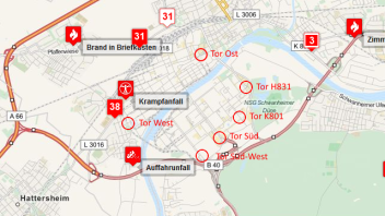 Luftlinie zum und vom Industriepark Höchst (vormals Hoechst AG